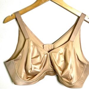 Catherines Shimmering Cream Women's Bra 46 c wireless beige plus size